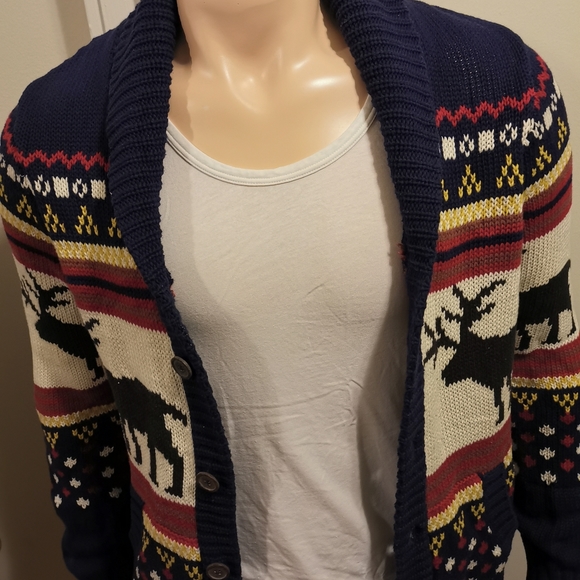 💎🇬🇧 O'Hanlon Mills Deer Shawl Cardigan - Picture 8 of 11